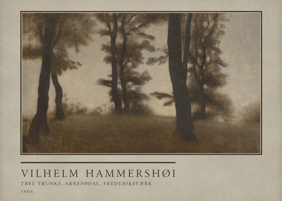 Vilhelm Hammershøi Tree Trunks, Arresødal, Frederiksværk No1 - Plakat