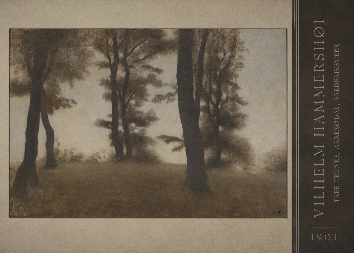 Vilhelm Hammershøi Tree Trunks, Arresødal, Frederiksværk No3 - Plakat