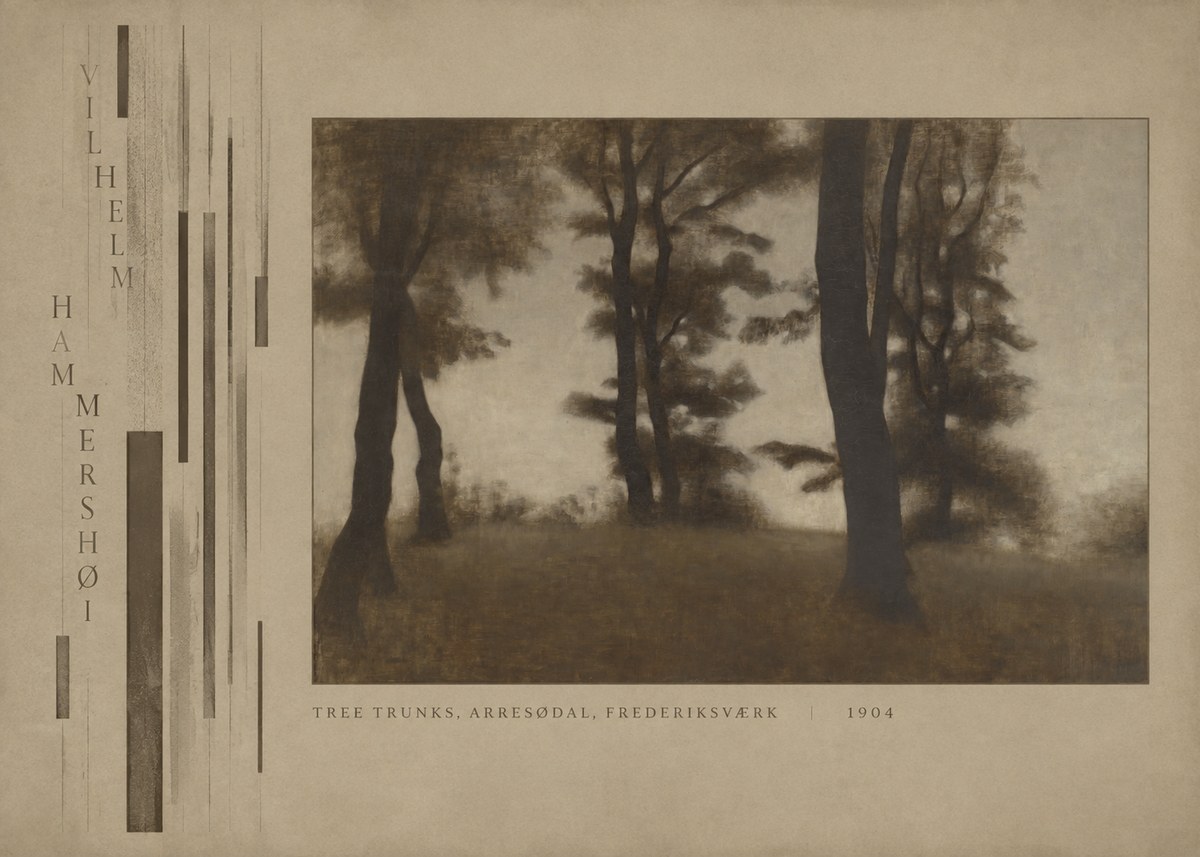 Vilhelm Hammershøi Tree Trunks, Arresødal, Frederiksværk No6 - Plakat