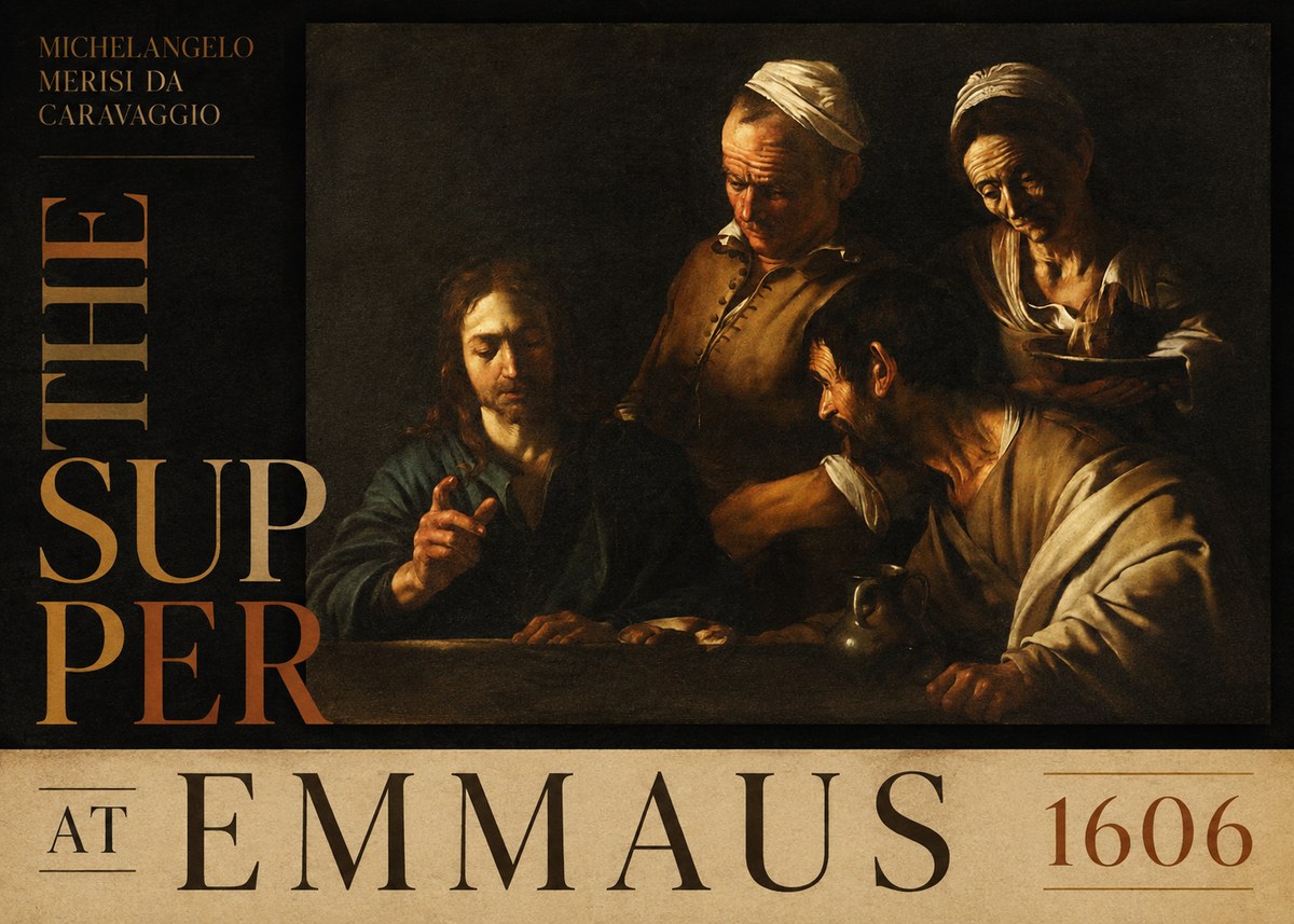 Michelangelo Merisi da Caravaggio The Supper at Emmaus I No5 - Plakat