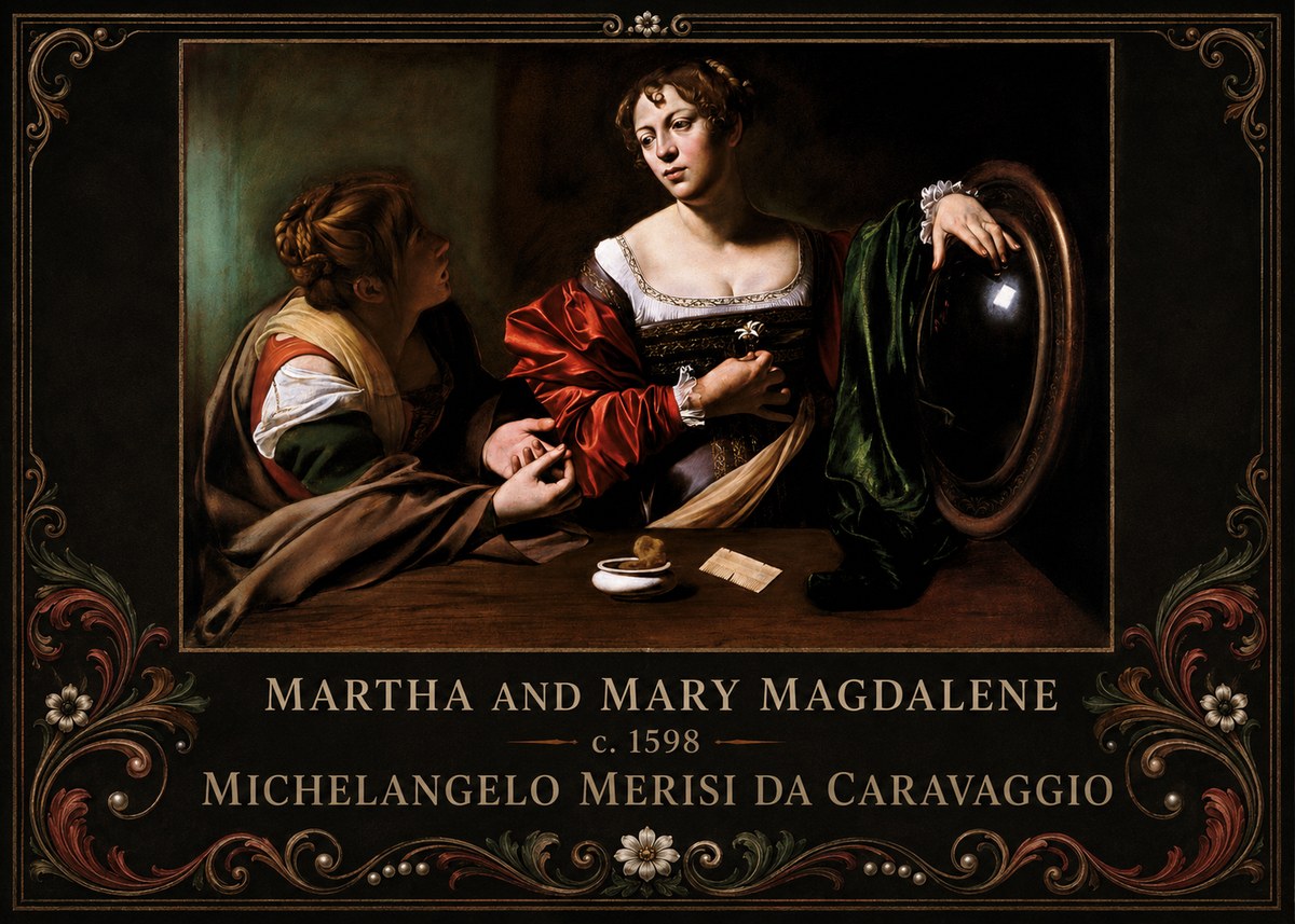 Michelangelo Merisi da Caravaggio Martha and Mary Magdalene No6 - Plakat