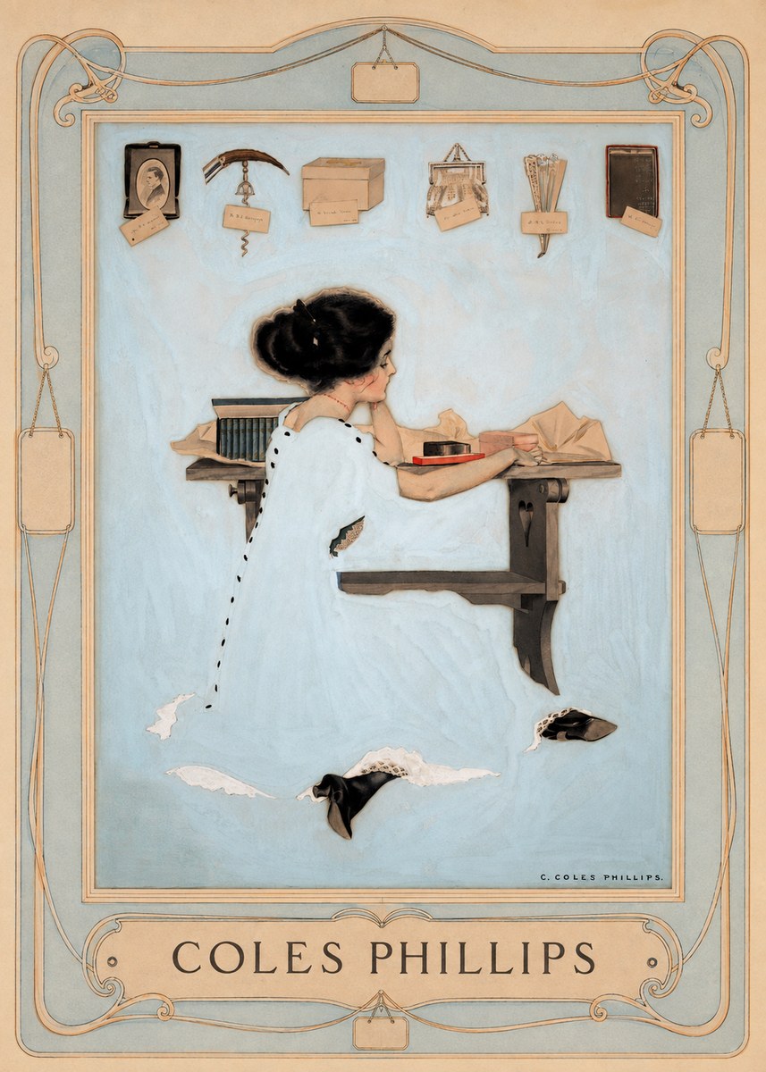 Coles Phillips Thinking of Him No5 - Plakat