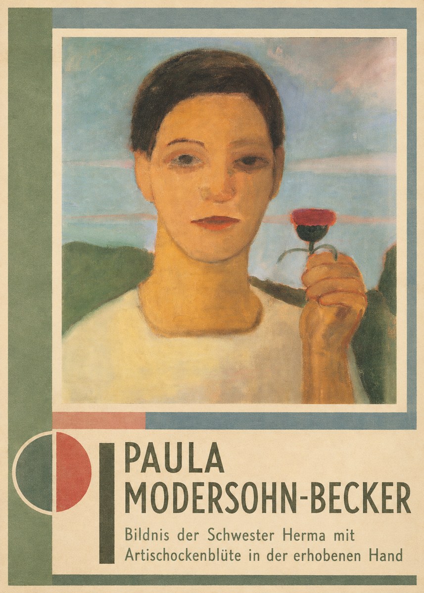 Paula Modersohn-Becker Bildnis Der Schwester Herma Mit Artischockenblüte in Der Erhobenen Hand No2 - Plakat