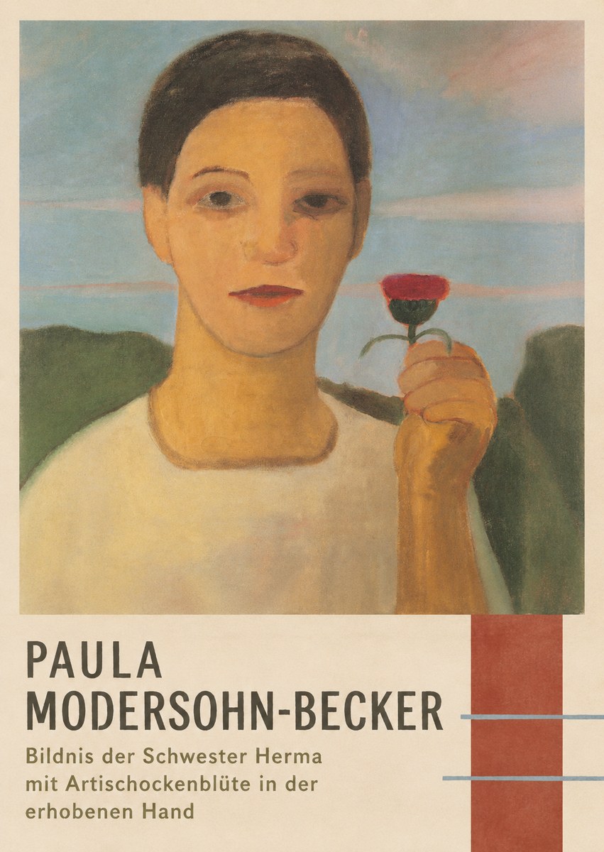 Paula Modersohn-Becker Bildnis Der Schwester Herma Mit Artischockenblüte in Der Erhobenen Hand No4 - Plakat