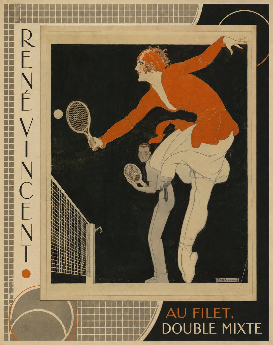 René Vincent Au Filet, Double Mixte No3 - Plakat