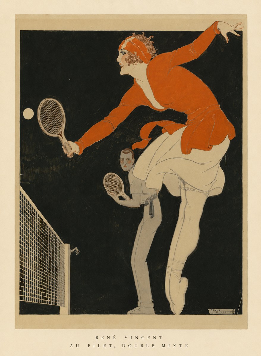 René Vincent Au Filet, Double Mixte No6 - Plakat