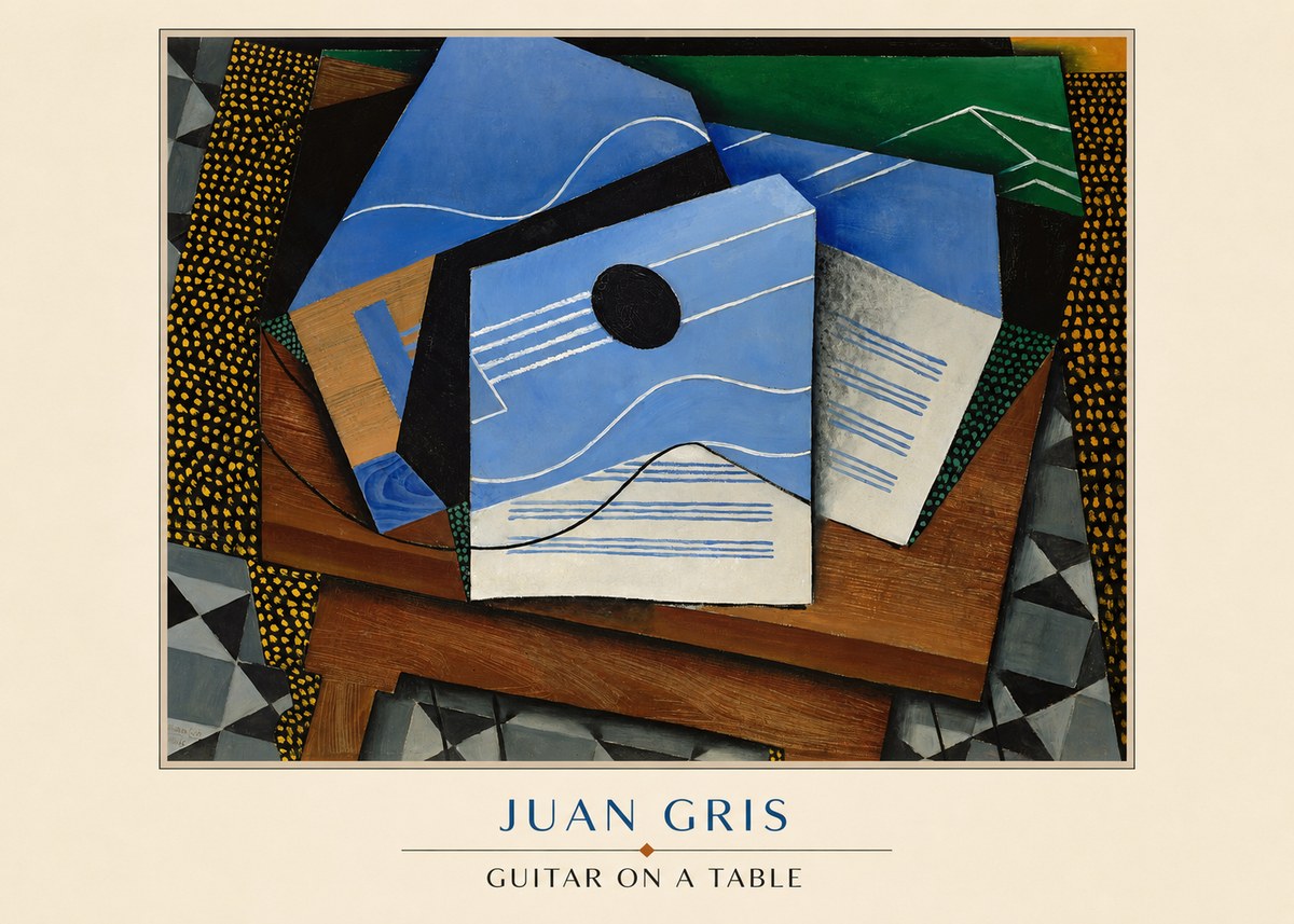 Juan Gris Guitar on a Table No3 - Plakat