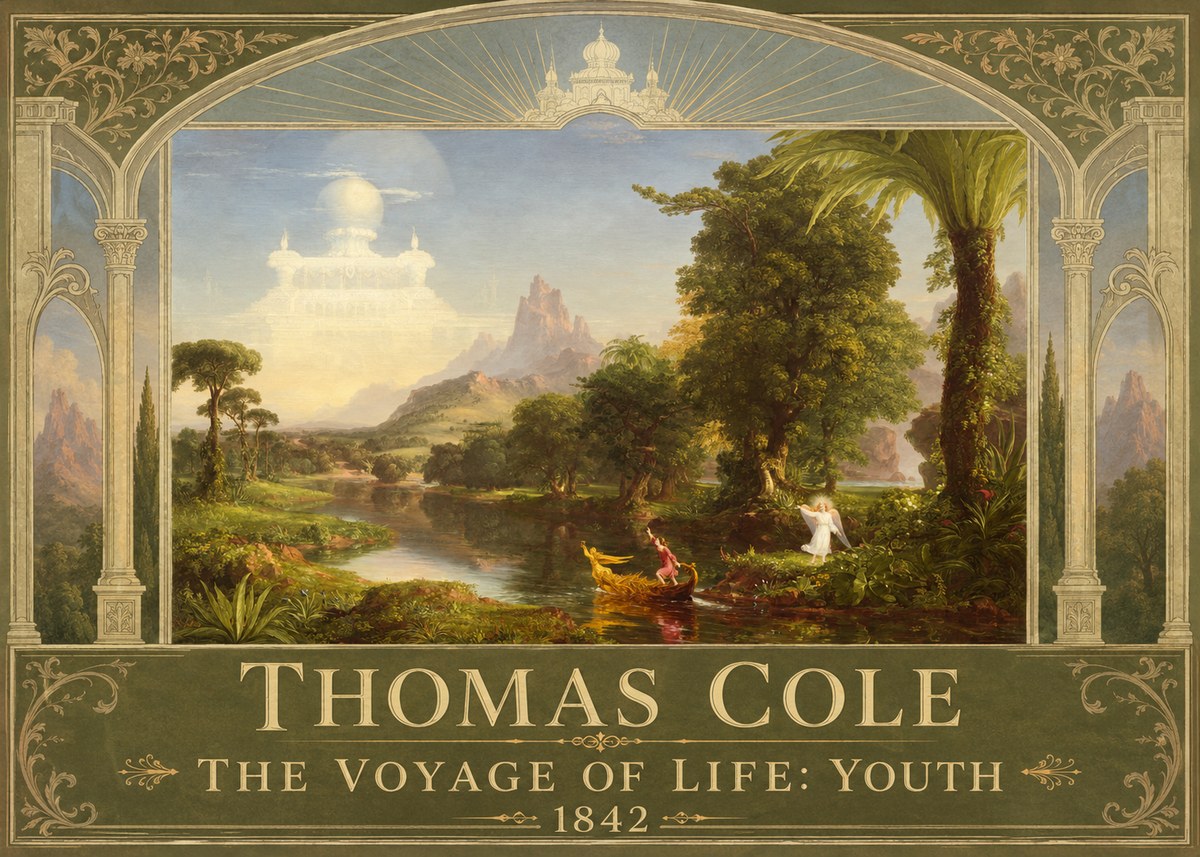 Thomas Cole The Voyage of Life: Youth III No3 - Plakat