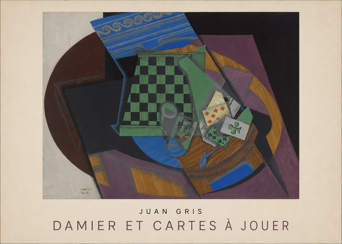 Juan Gris Damier Et Cartes À Jouer No3 - Plakat