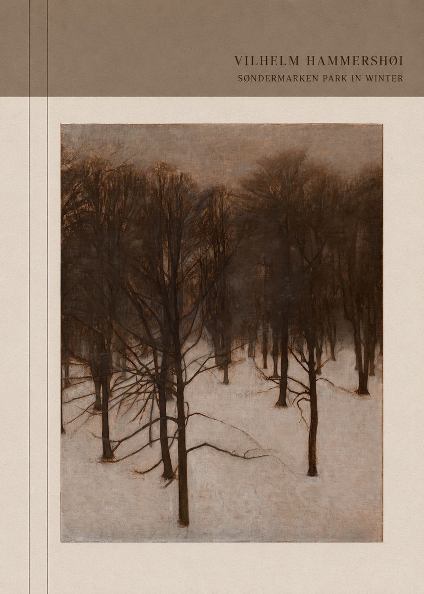 Vilhelm Hammershøi Søndermarken Park in Winter No3 - Plakat