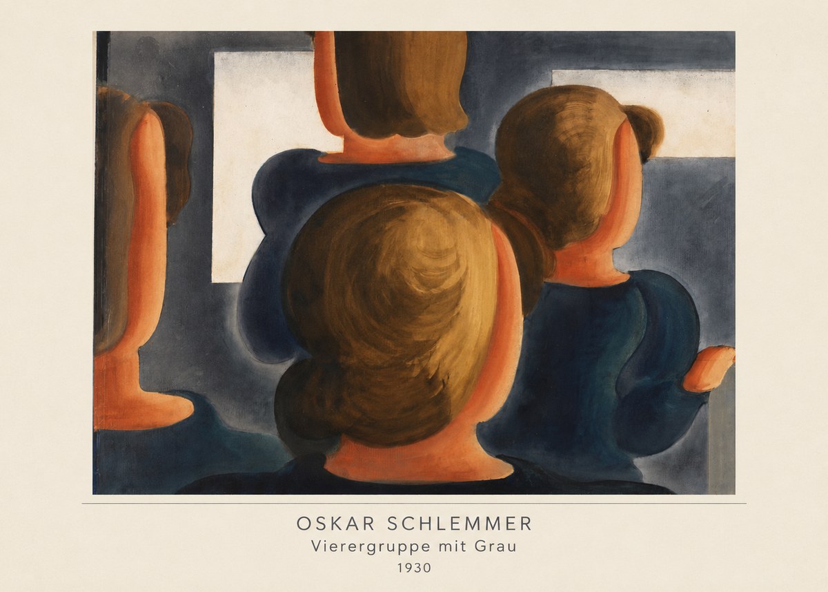 Oskar Schlemmer Vierergruppe Mit Grau No4 - Plakat