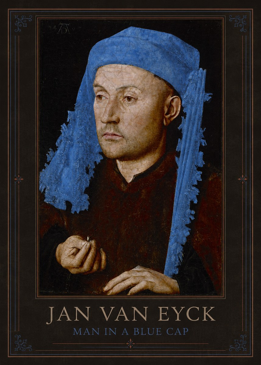 Jan van Eyck Man in a Blue Cap I No1 - Plakat