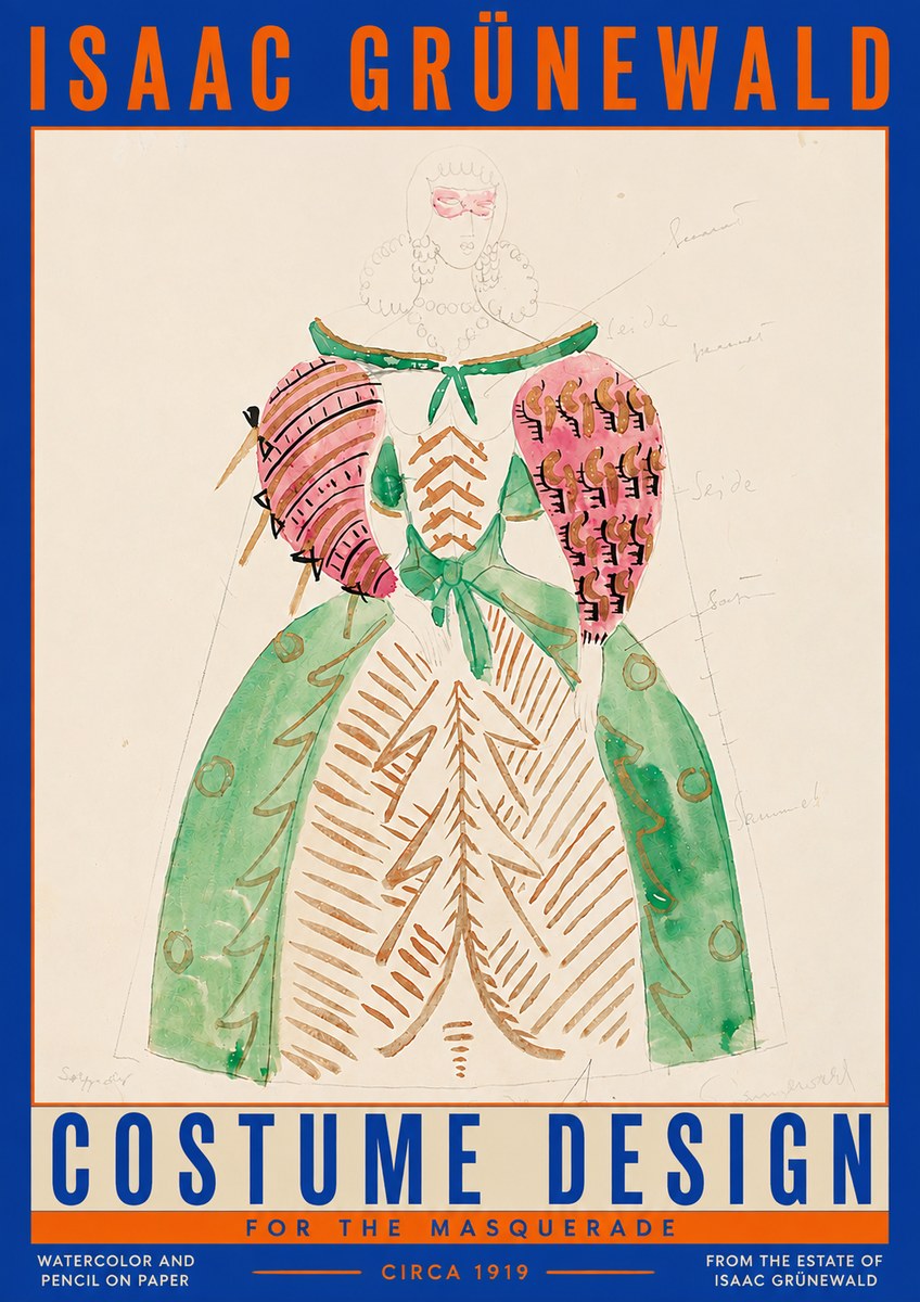 Isaac Grünewald Costume Design for the Masquerade No3 - Plakat
