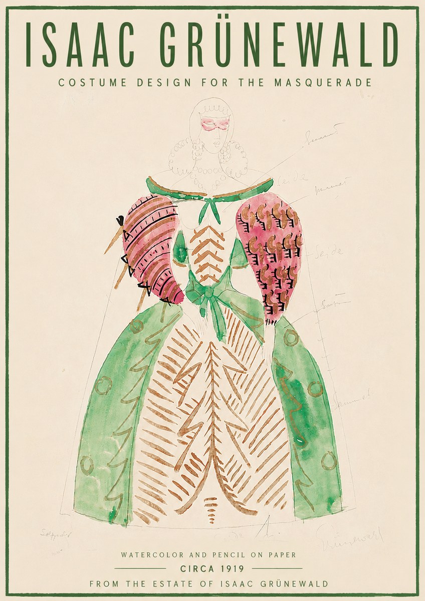 Isaac Grünewald Costume Design for the Masquerade No6 - Plakat