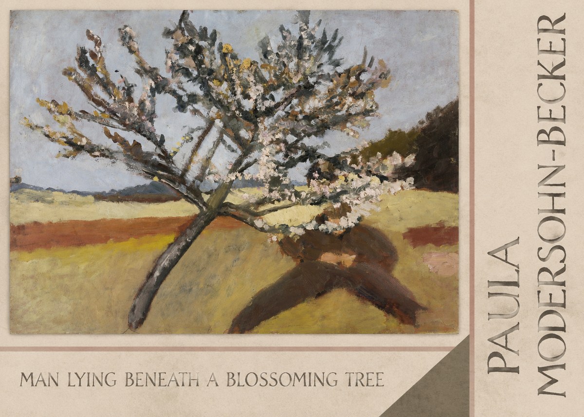 Paula Modersohn-Becker Man Lying Beneath a Blossoming Tree No2 - Plakat