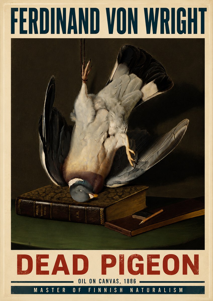 Ferdinand von Wright Dead Pigeon No6 - Plakat