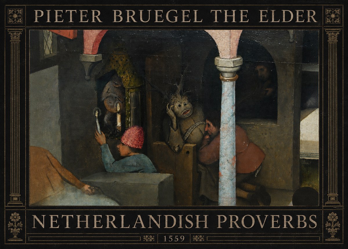 Pieter Bruegel Netherlandish Proverbs IX No4 - Plakat