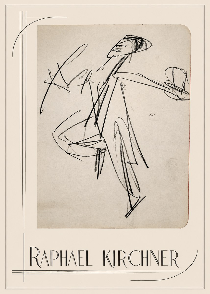 Raphael Kirchner Dynamic Dancer Sketch No1 - Plakat