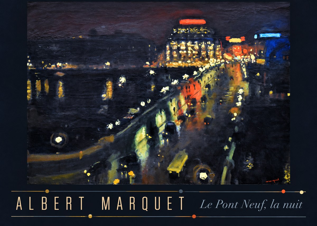 Albert Marquet Le Pont Neuf, La Nuit No4 - Plakat