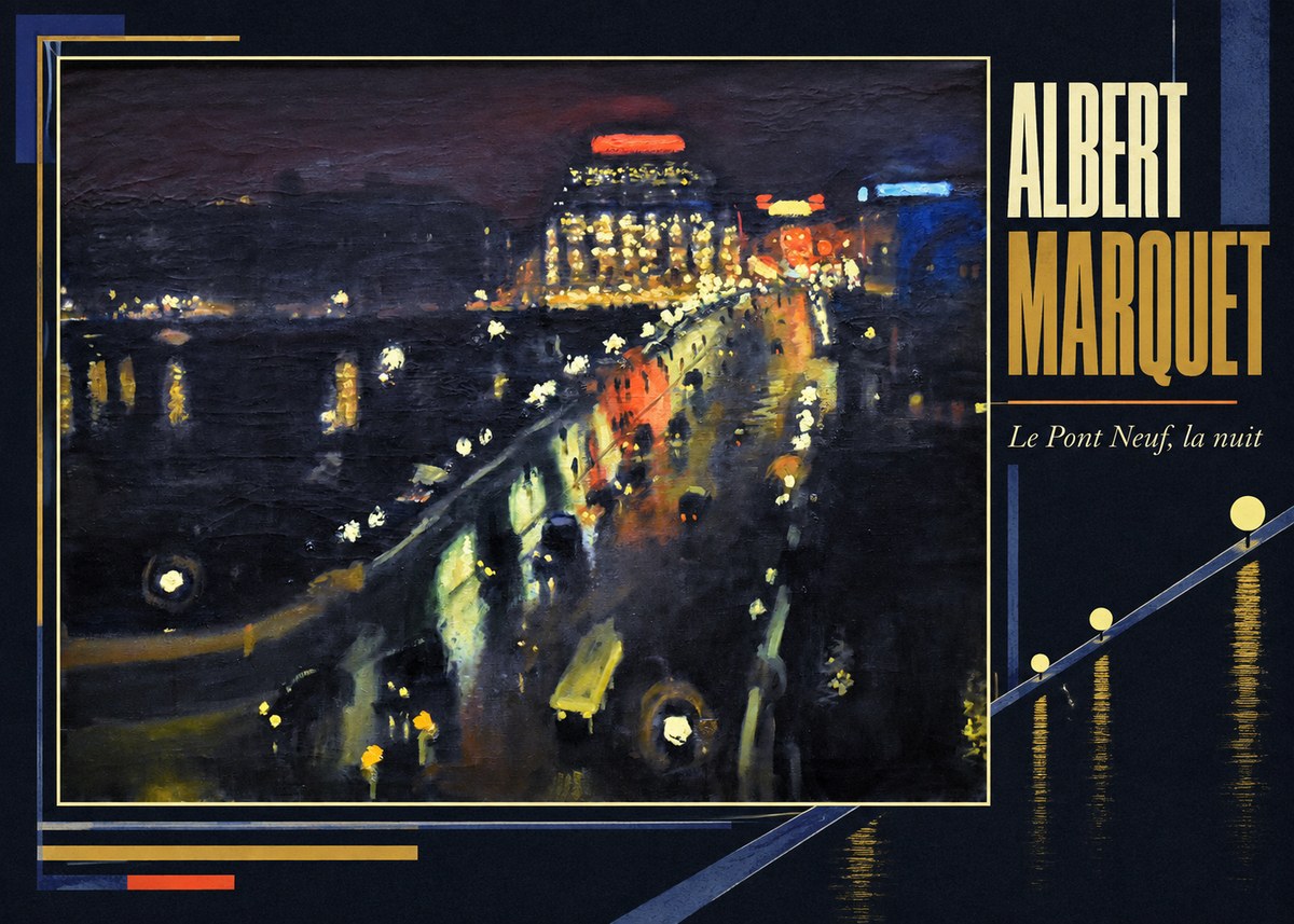 Albert Marquet Le Pont Neuf, La Nuit No5 - Plakat