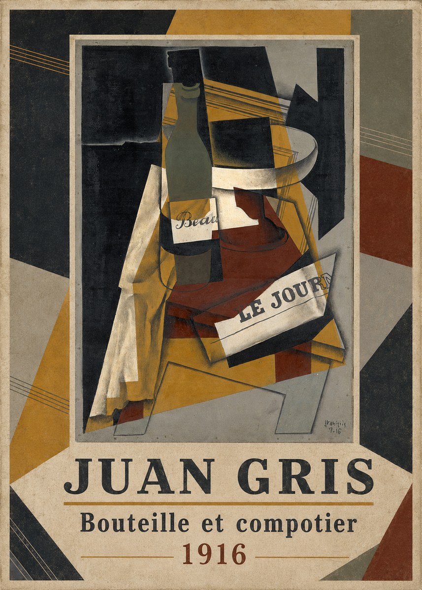 Juan Gris Bouteille Et Compotier No1 - Plakat
