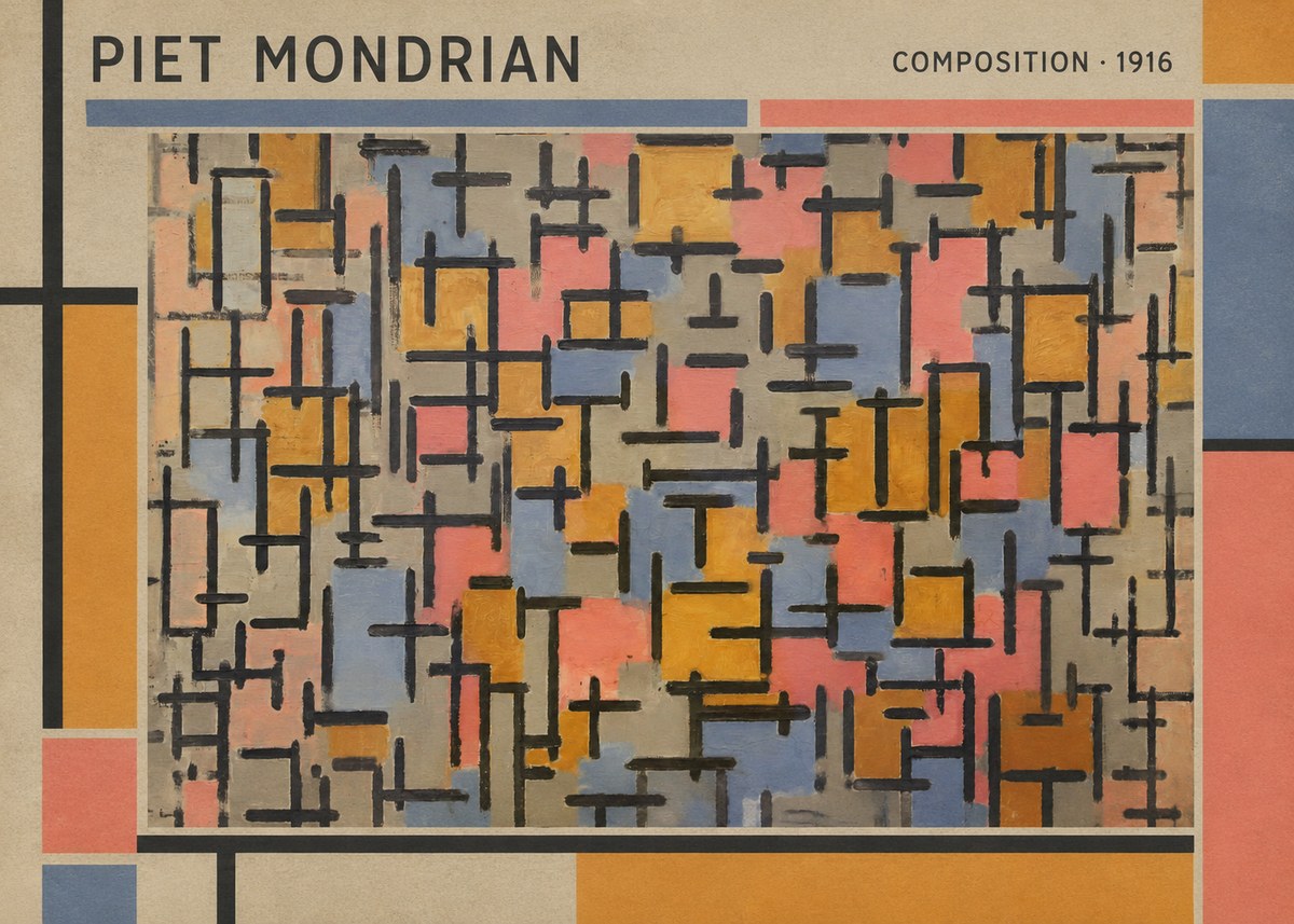 Piet Mondrian Composition No1 - Plakat