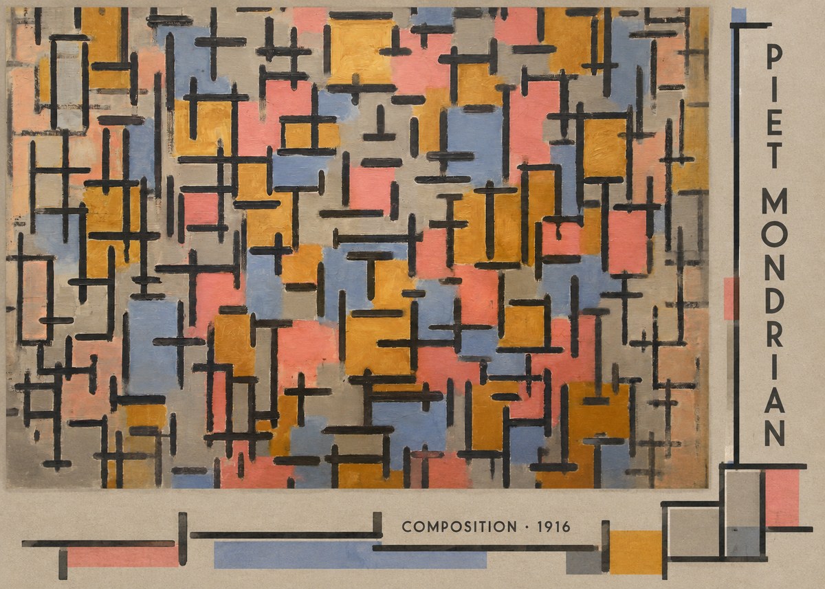 Piet Mondrian Composition No2 - Plakat