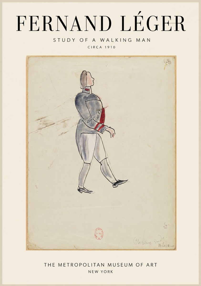 Fernand Léger Study of a Walking Man No1 - Plakat