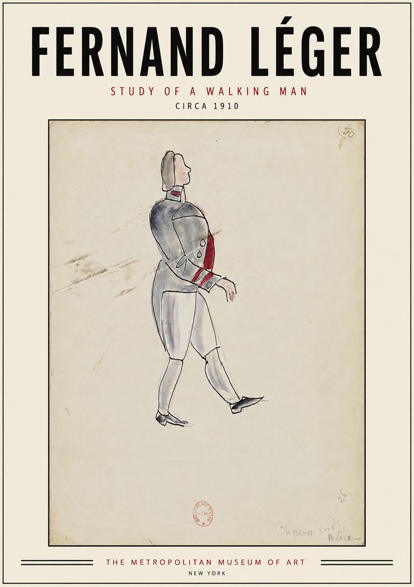 Fernand Léger Study of a Walking Man No3 - Plakat