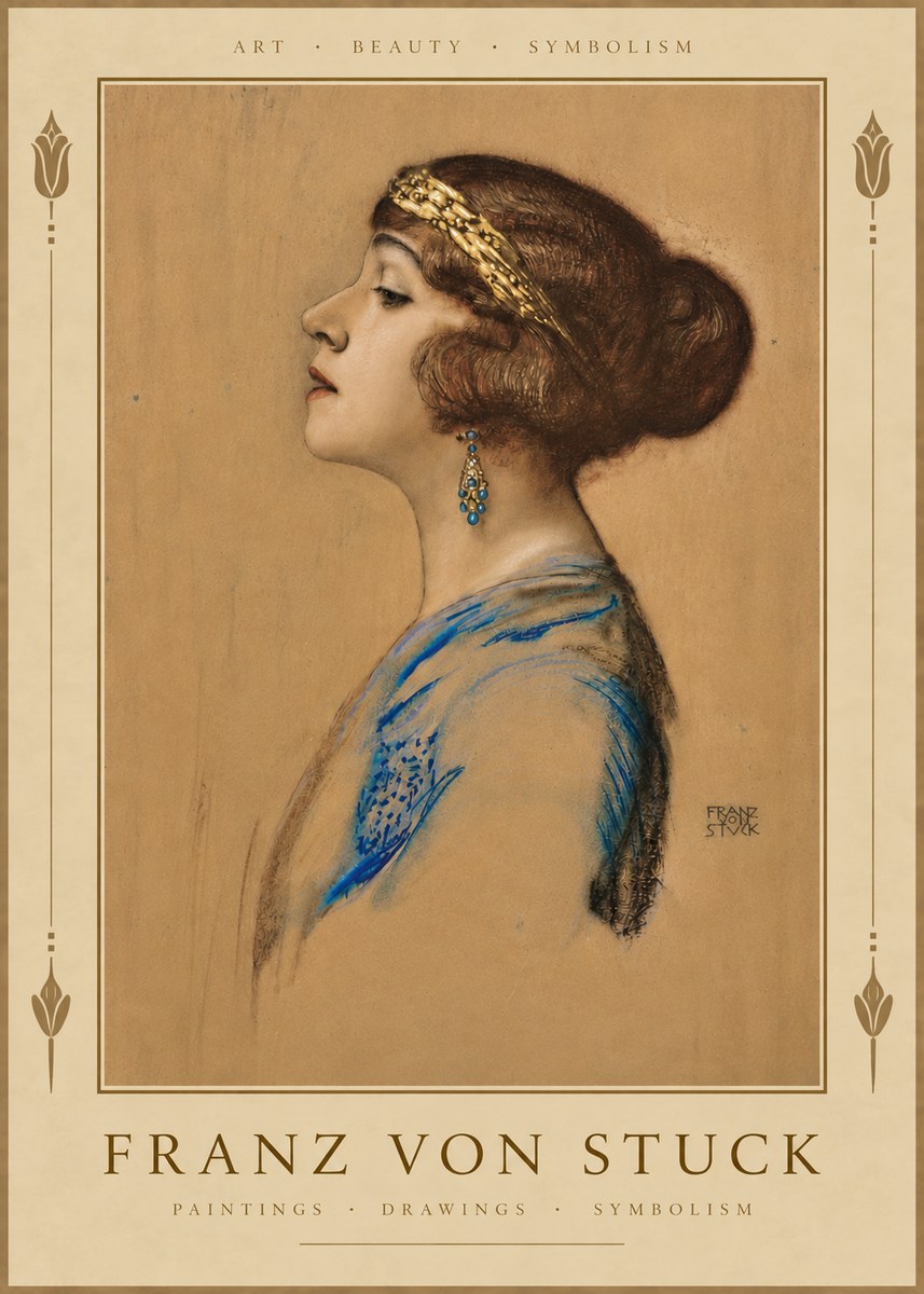 Franz von Stuck Head of a Girl No4 - Plakat