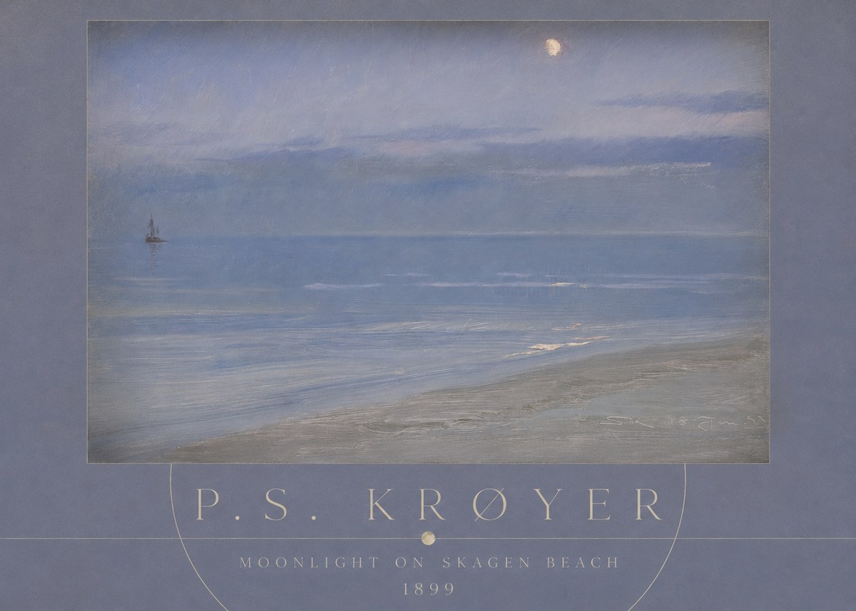 P.S. Krøyer Moonlight on Skagen Beach No3 - Plakat