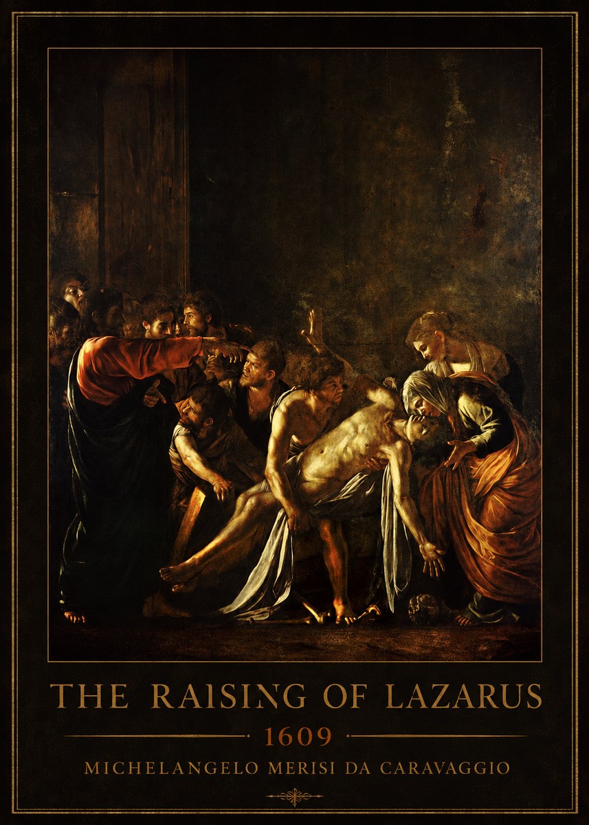 Michelangelo Merisi da Caravaggio The Raising of Lazarus No1 - Plakat