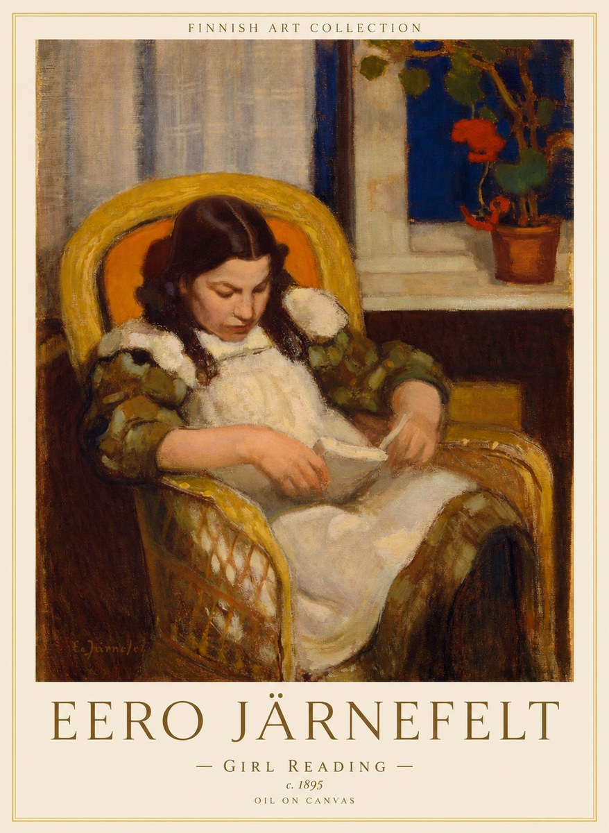 Eero Järnefelt Girl Reading No1 - Plakat