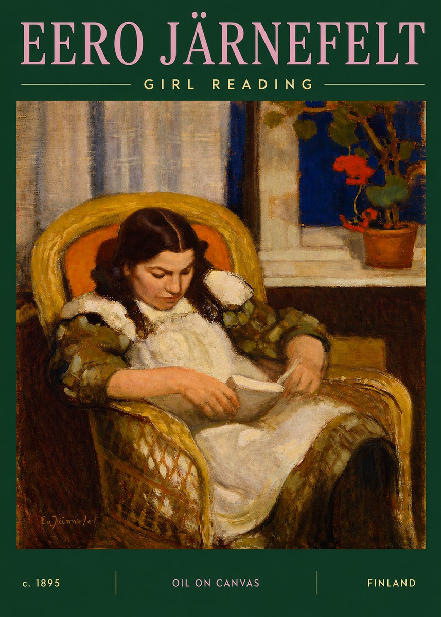 Eero Järnefelt Girl Reading No3 - Plakat