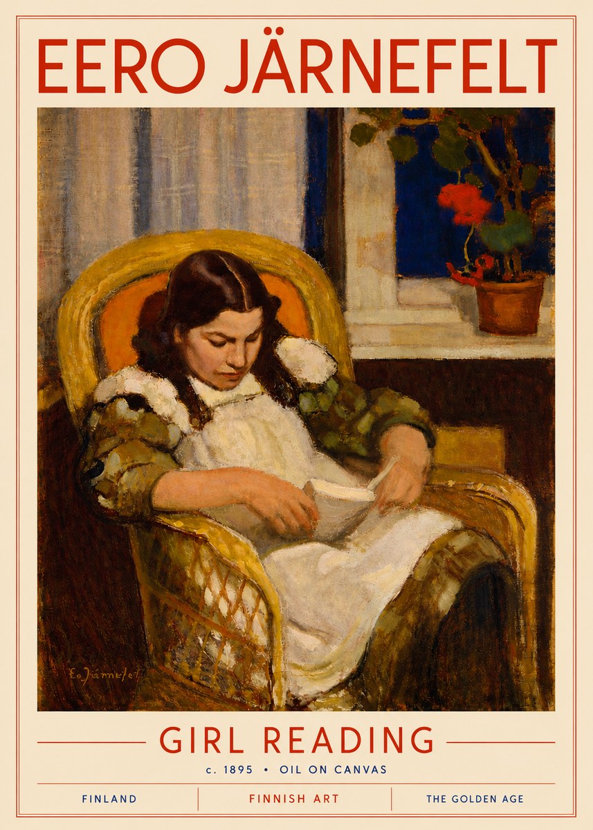 Eero Järnefelt Girl Reading No4 - Plakat