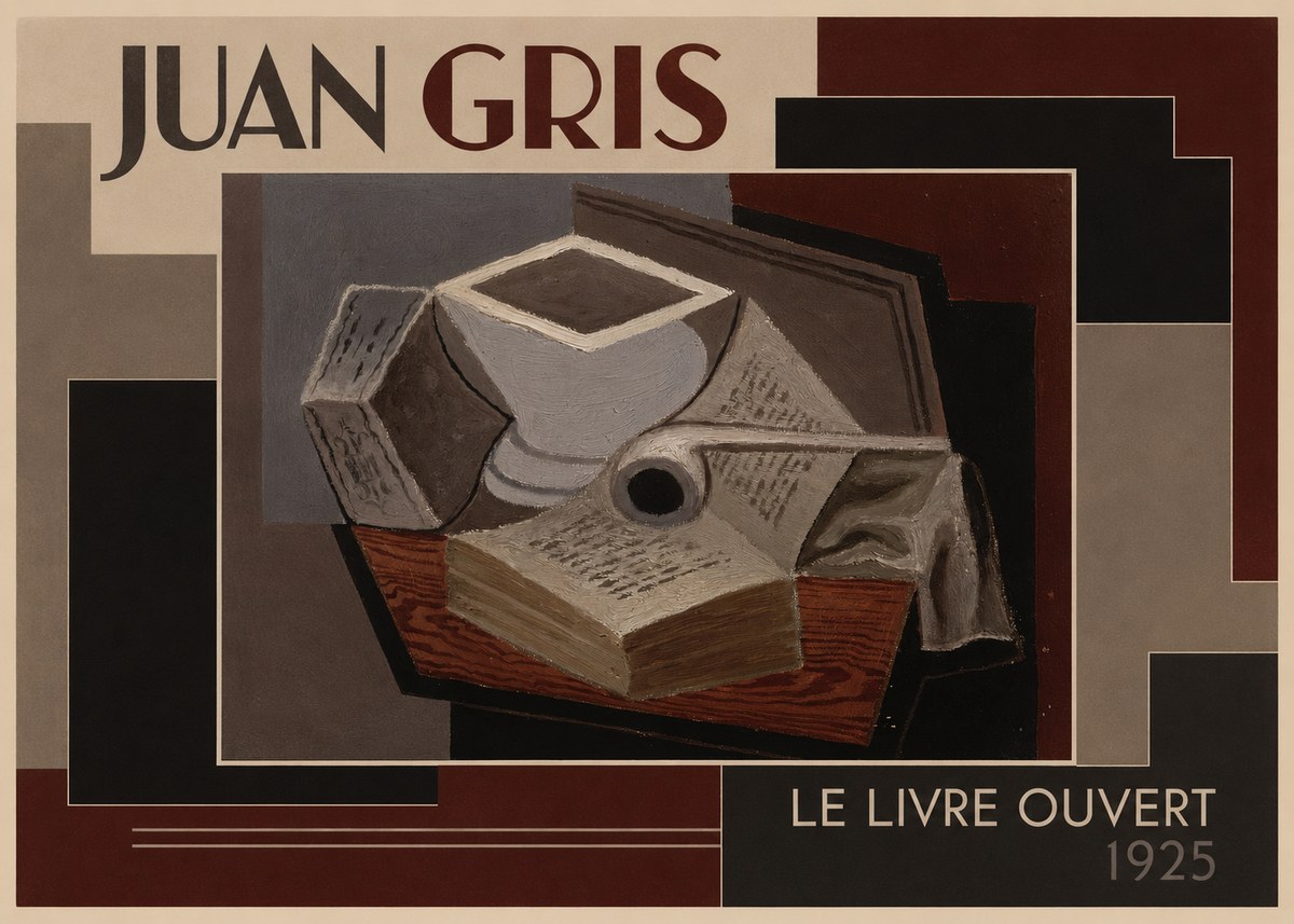Juan Gris Le Livre Ouvert No4 - Plakat