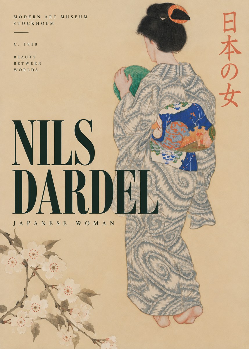Nils Dardel Japanese Woman No4 - Plakat