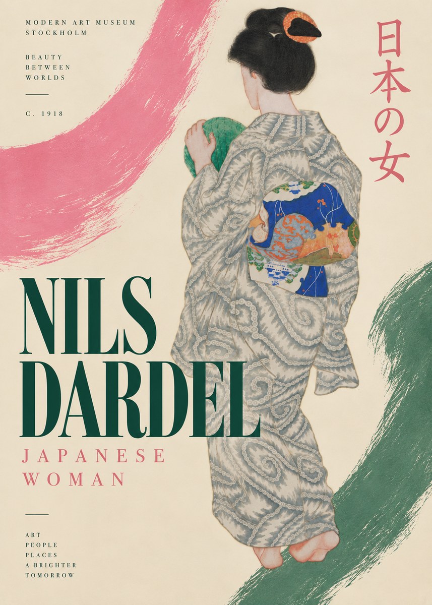 Nils Dardel Japanese Woman No6 - Plakat