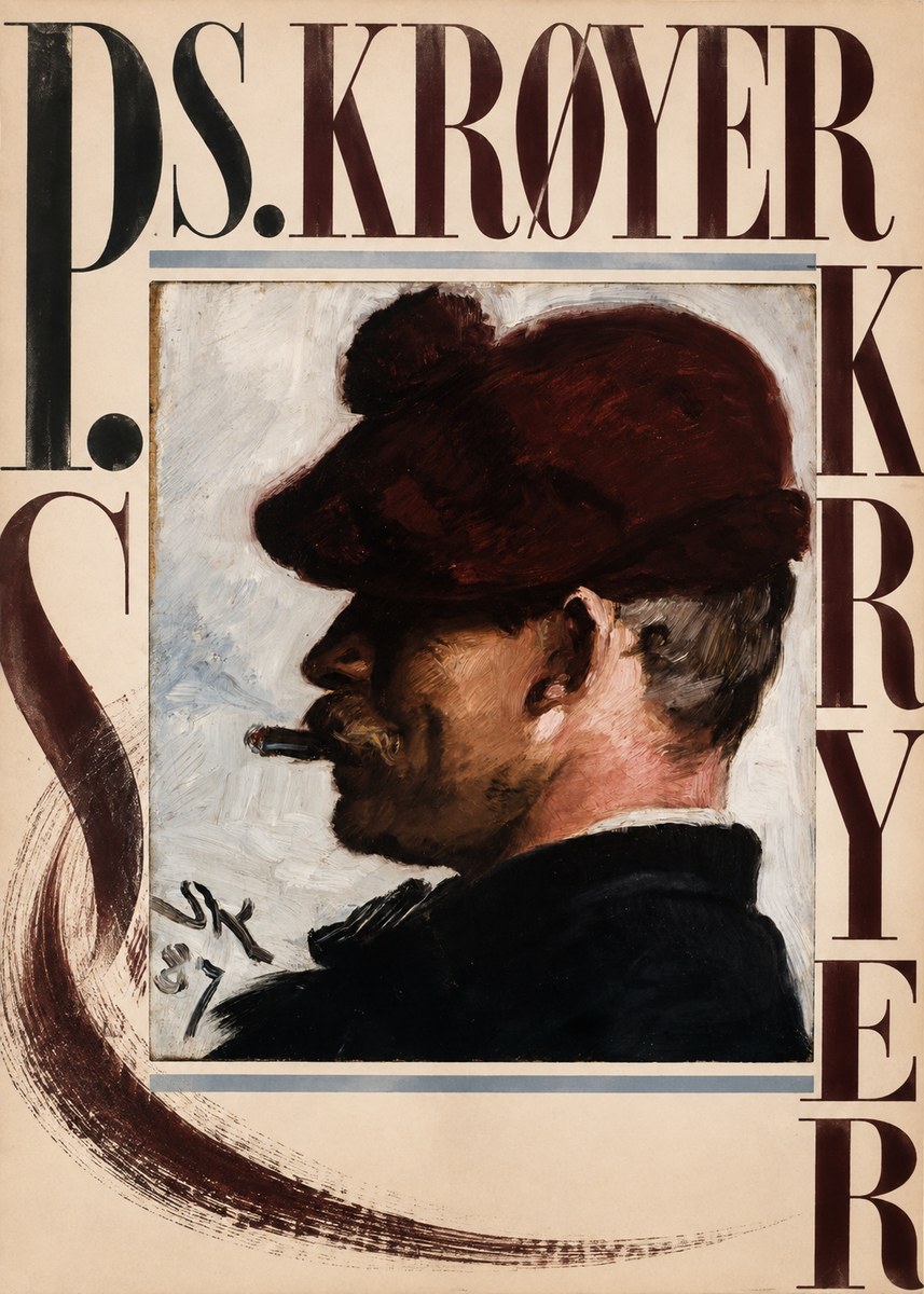 P.S. Krøyer Self-portrait with Cigar II No4 - Plakat