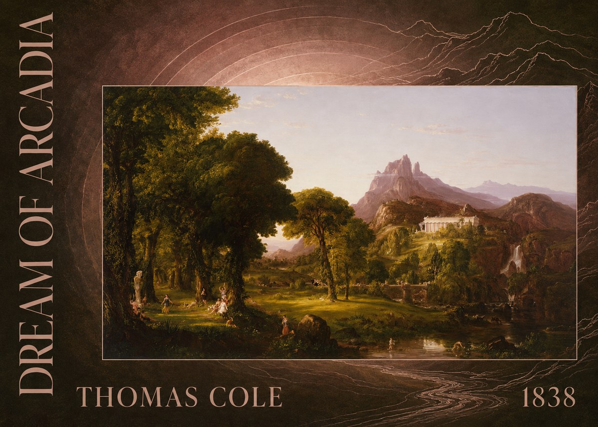 Thomas Cole The Dream of Arcadia No5 - Plakat