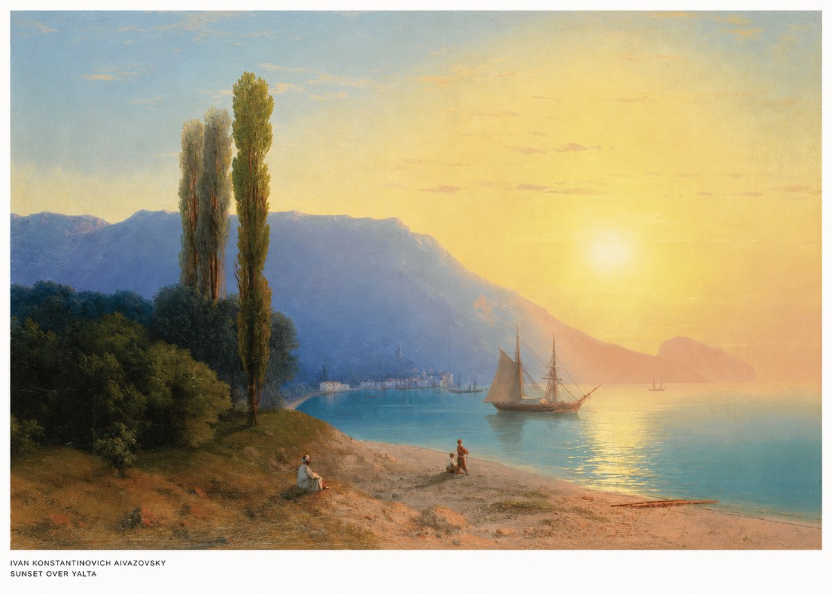Ivan Konstantinovich Aivazovsky Sunset over Yalta No5 - Plakat