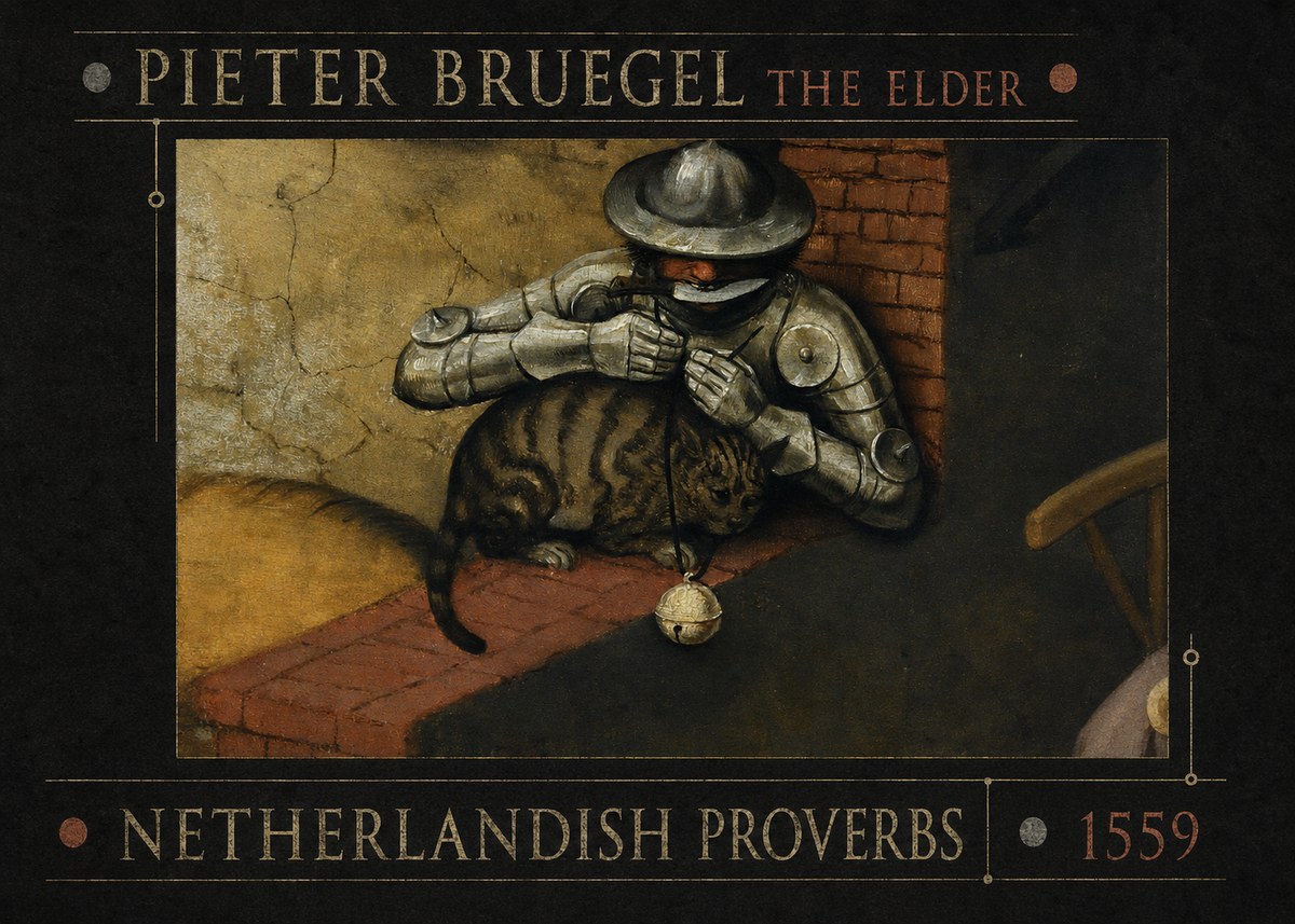 Pieter Bruegel Netherlandish Proverbs X No5 - Plakat