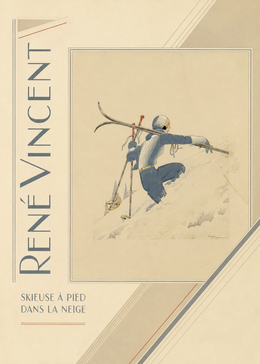 René Vincent Skieuse À Pied Dans La Neige No2 - Plakat