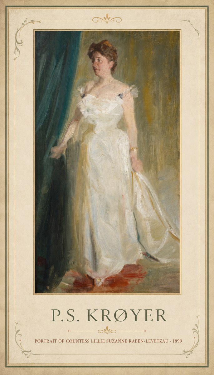 P.S. Krøyer Portrait of Countess Lillie Suzanne Raben-levetzau - 1899 No1 - Plakat