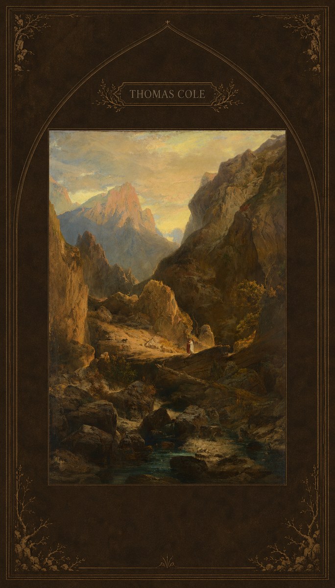 Thomas Cole The Mountain Ford No6 - Plakat