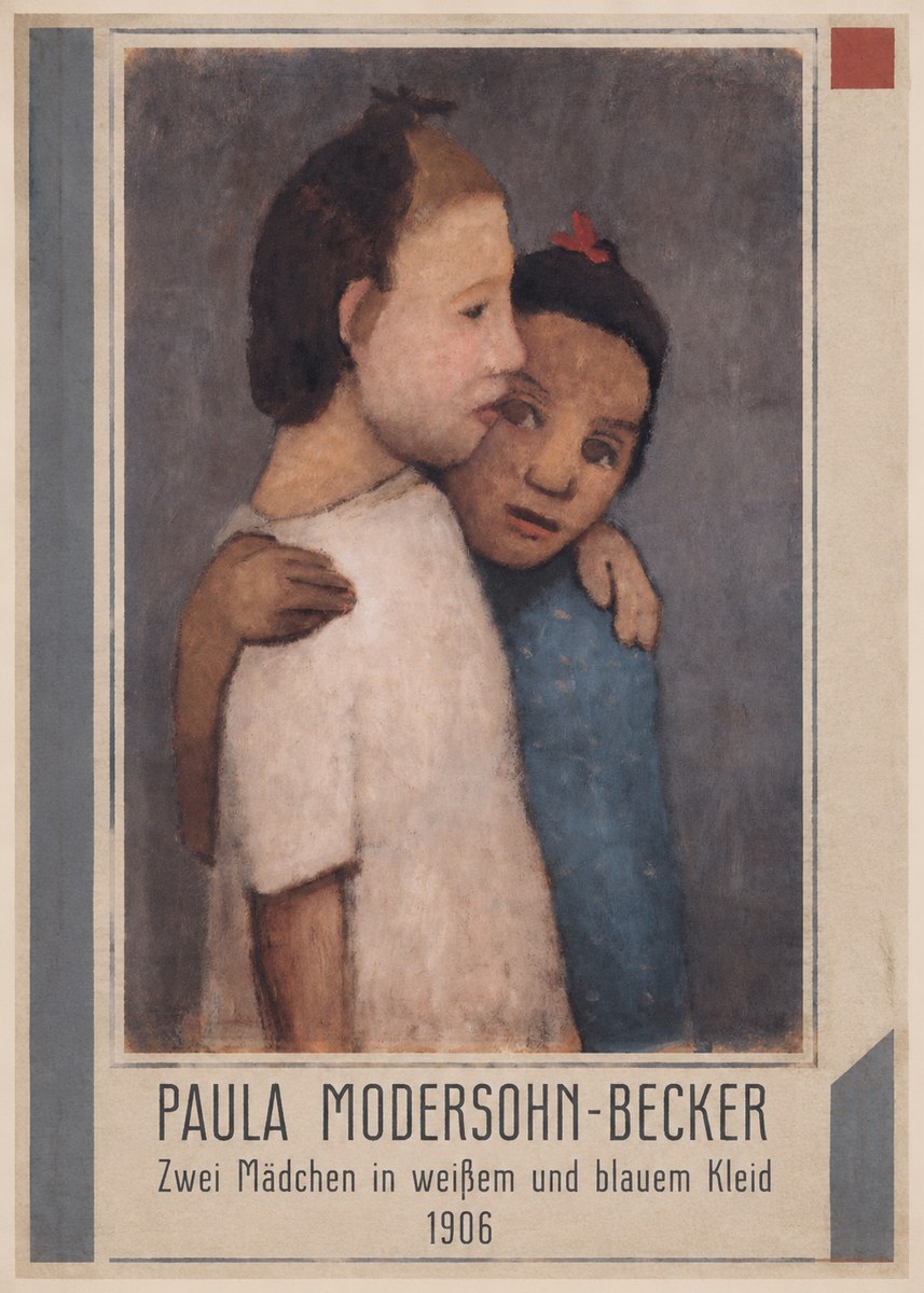 Paula Modersohn-Becker Zwei Mädchen in Weißem Und Blauem Kleid No1 - Plakat