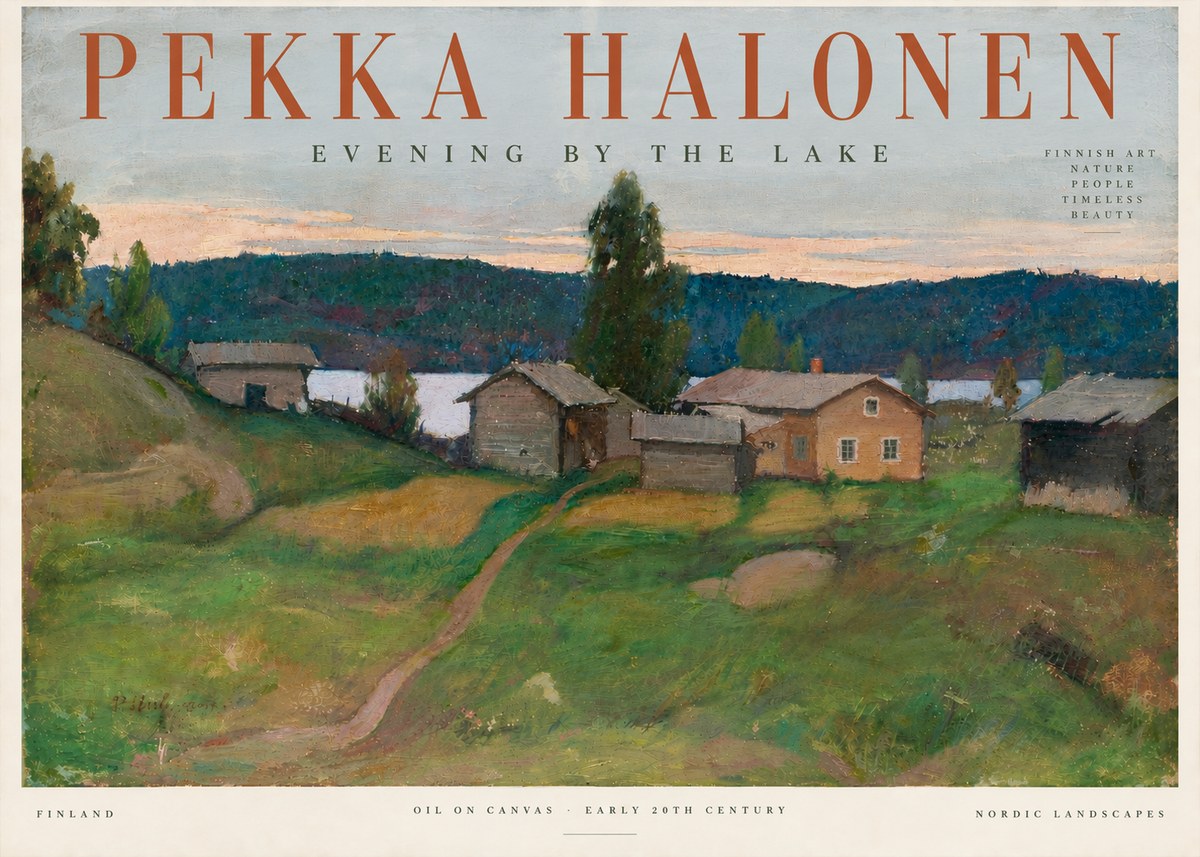 Pekka Halonen Evening by the Lake No5 - Plakat