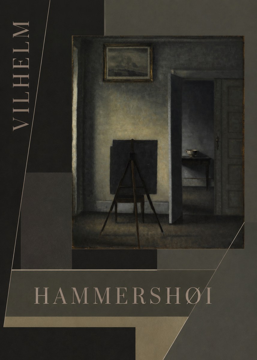 Vilhelm Hammershøi Interior with the Artist's Easel III No5 - Plakat