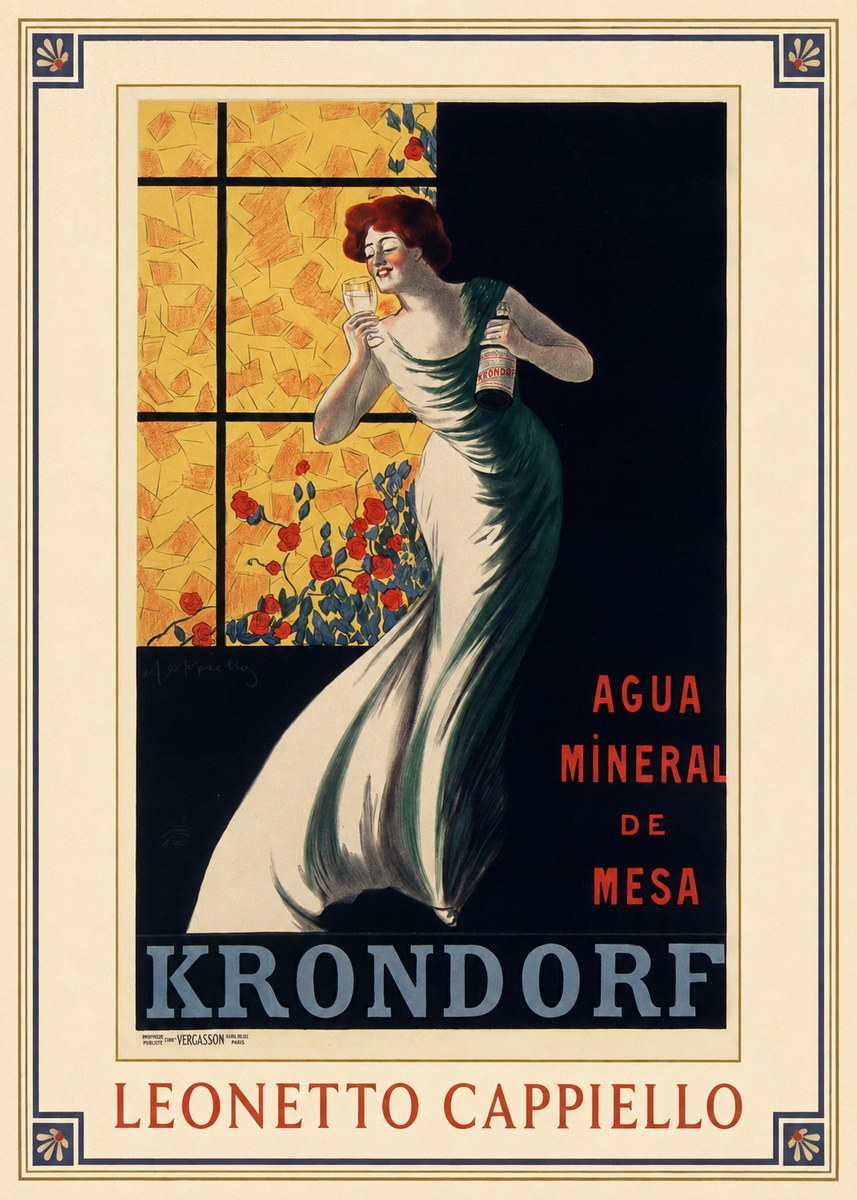 Leonetto Cappiello Agua Mineral De Mesa Krondorf No1 - Plakat