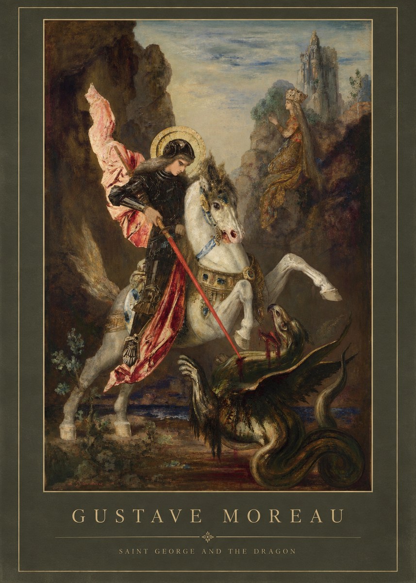 Gustave Moreau Saint George and the Dragon No4 - Plakat